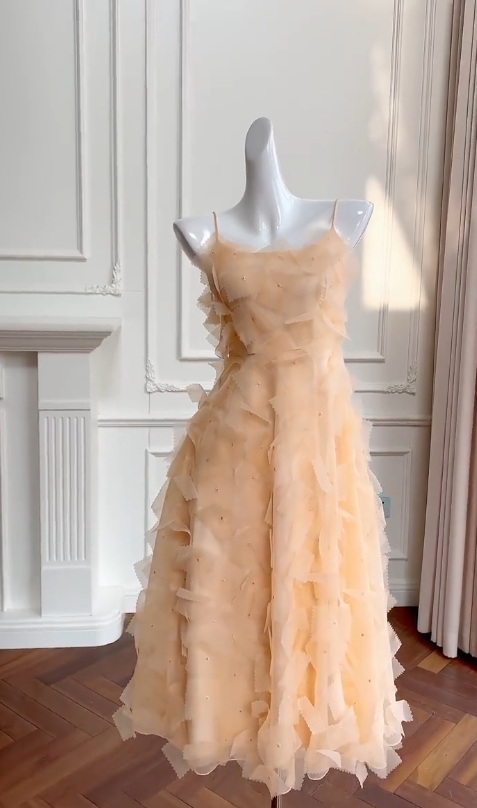 Vestido largo de satén con tirantes finos, corte A, para fiesta de graduación o de noche, GG2899