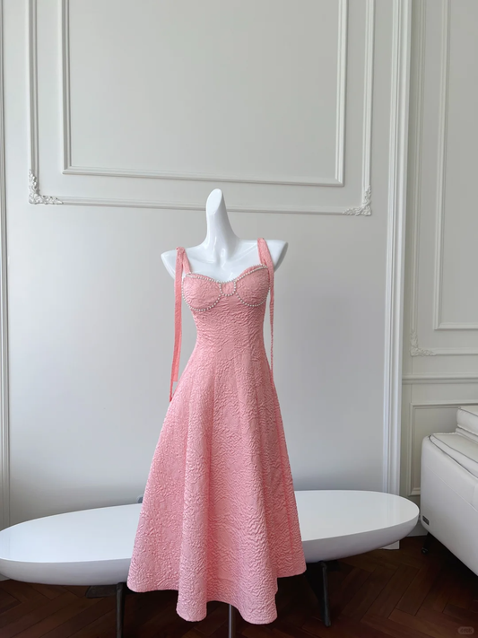 Vestido largo de satén color melocotón con tirantes finos y corte en A, para fiesta de graduación o de noche, GG2900