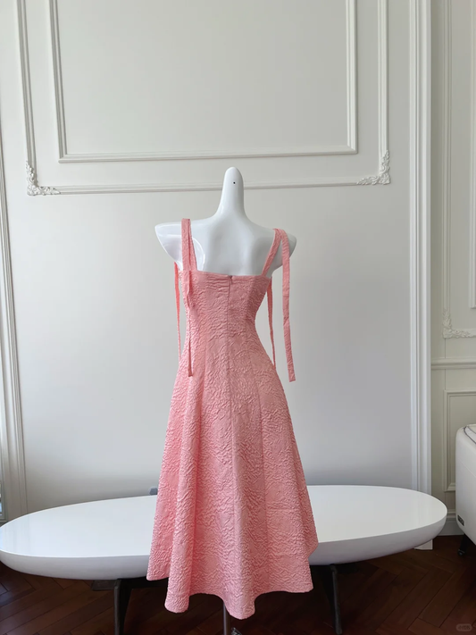 Vestido largo de satén color melocotón con tirantes finos y corte en A, para fiesta de graduación o de noche, GG2900