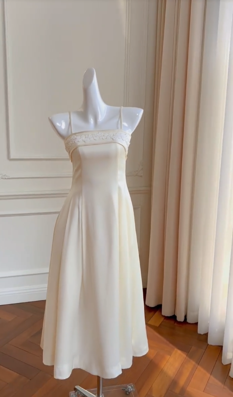 Vestido largo de satén con tirantes finos, corte A, apliques, para fiesta de graduación o noche, GG2902