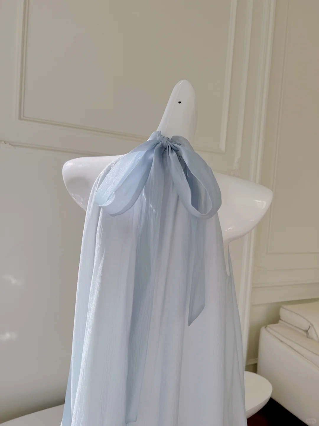 Vestido largo de satén azul pálido con cuello halter, elegante, para fiesta de graduación o de noche, GG2905