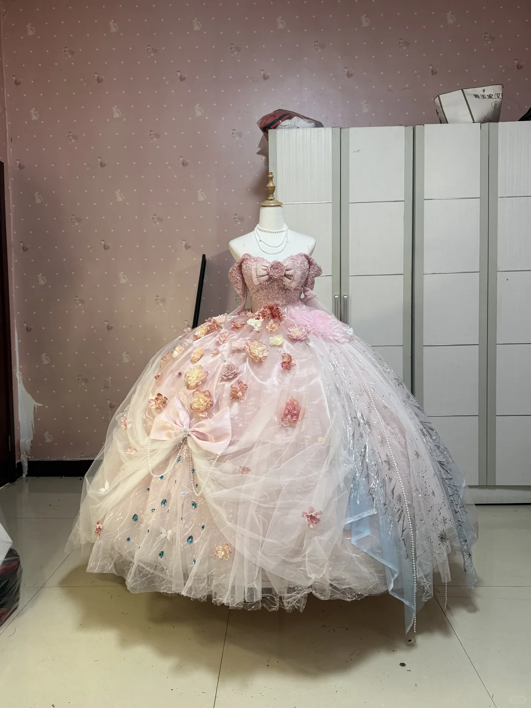 Hermoso vestido de fiesta largo sin tirantes con apliques de tul, vestido de fiesta, vestido de noche GG2908