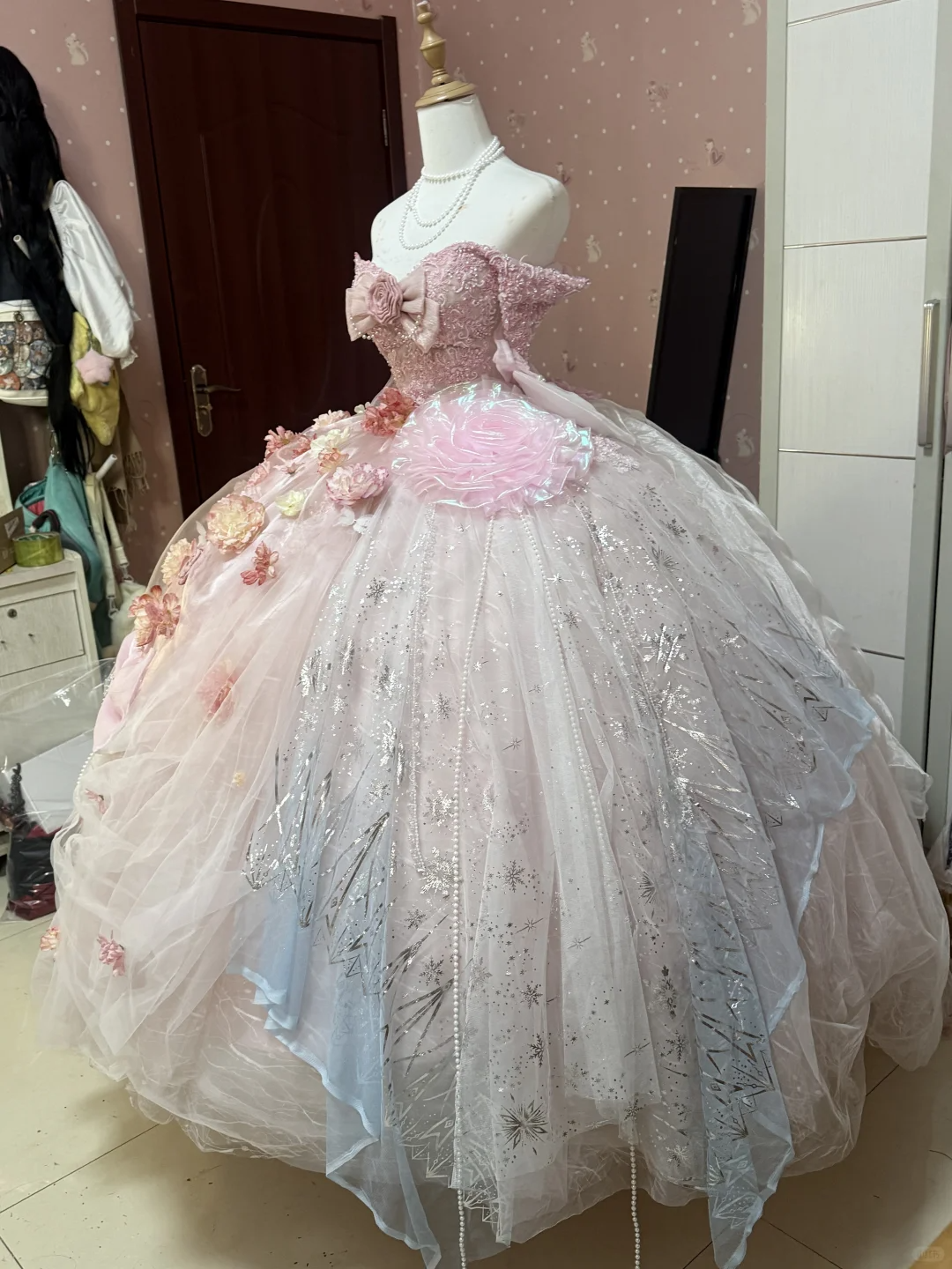 Hermoso vestido de fiesta largo sin tirantes con apliques de tul, vestido de fiesta, vestido de noche GG2908