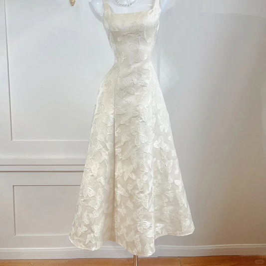 Elegante vestido de fiesta largo de satén con apliques de encaje y corte en A, vestido de noche GG2922