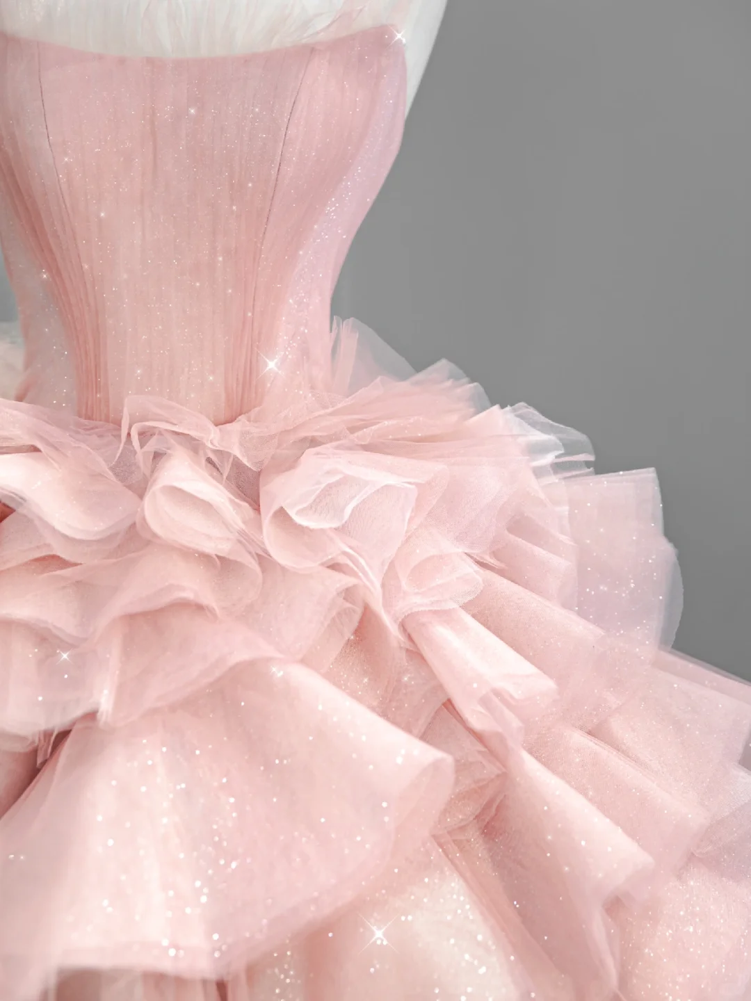 Vestido de fiesta largo de tul satinado rosa suave sin tirantes, vestido de novia, vestido de noche GG2932