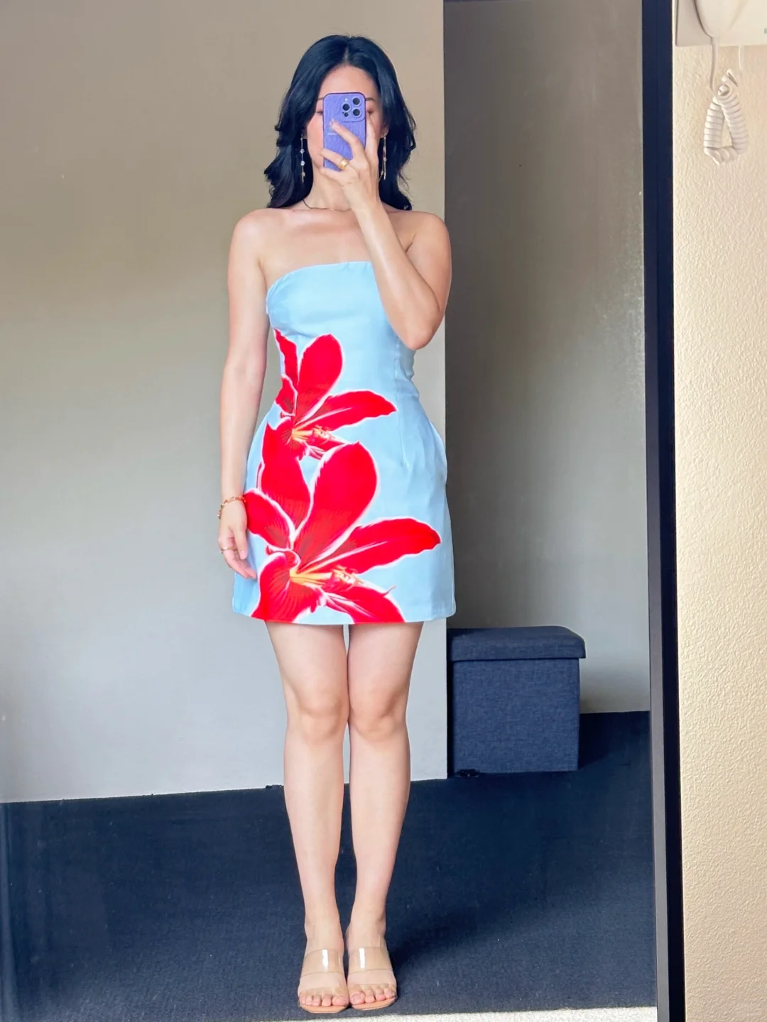 Vestido corto de fiesta con estampado floral de satén sin tirantes, estilo sirena, para regreso a casa y cumpleaños, GG3066