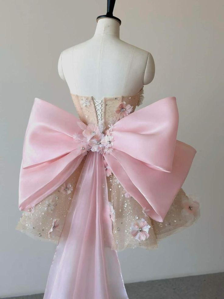 Vestido de fiesta corto sin tirantes, de satén, con lentejuelas y apliques florales, ideal para el regreso a casa y para cumpleaños GG3071