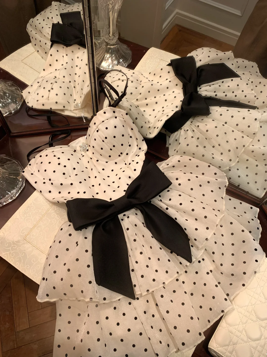 Vestido corto de satén con lunares, corte A, tirantes finos, de gasa, para fiesta de graduación, de cumpleaños, GG3095