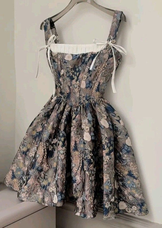 Vestido de fiesta corto con estampado de satén cuadrado, corte A, único, para regreso a casa y cumpleaños, GG3100