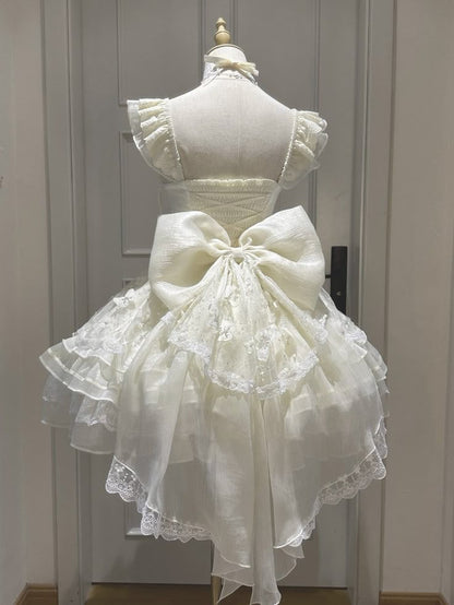 Vestido corto de fiesta con escote corazón, tul amarillo pastel y encaje, para regreso a casa y cumpleaños, GG3102