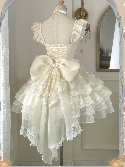Vestido corto de fiesta con escote corazón, tul amarillo pastel y encaje, para regreso a casa y cumpleaños, GG3102