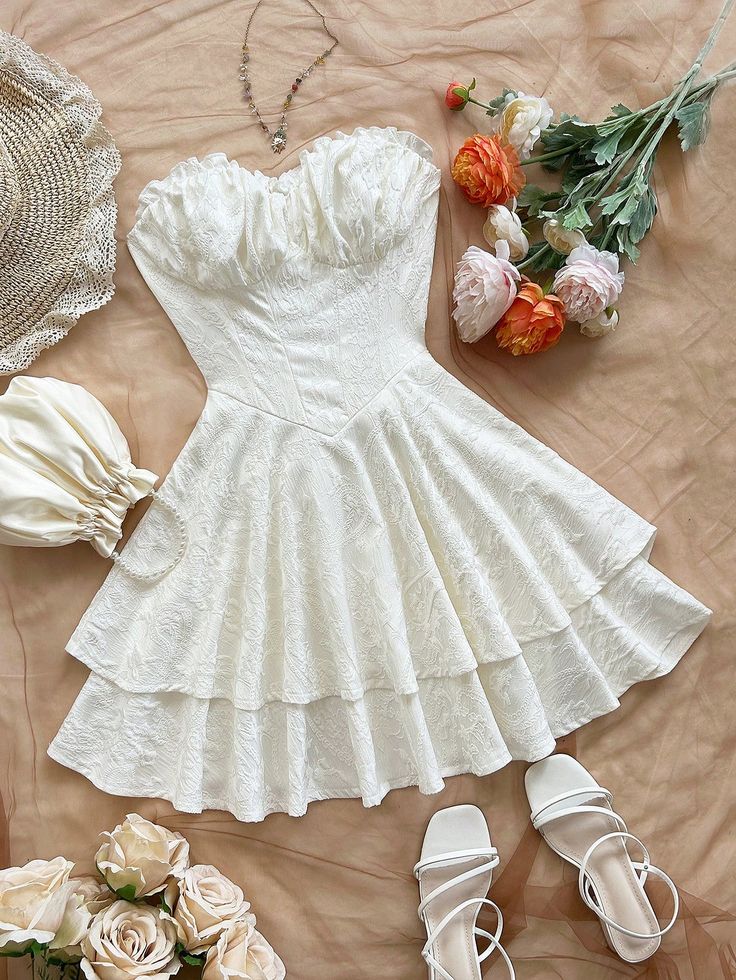 Vestido de fiesta corto de satén sin tirantes, corte A, para regreso a casa y cumpleaños GG3130
