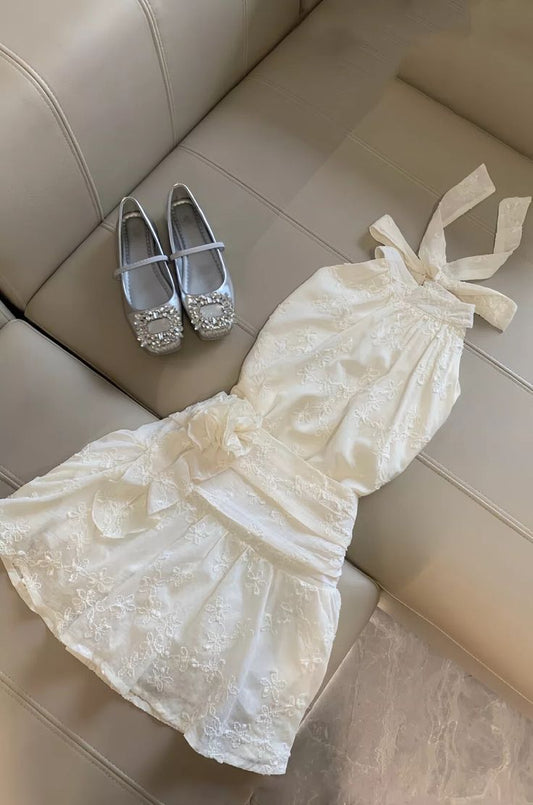 Vestido de fiesta corto elegante de satén con cuello halter y apliques, vestido de regreso a casa y vestido de cumpleaños GG3152