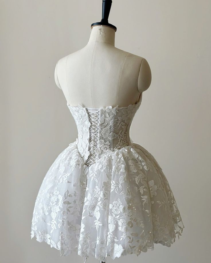 Vestido de fiesta corto elegante blanco de corte A con escote en forma de corazón y apliques de tul, vestido de bienvenida y vestido de cumpleaños GG3182