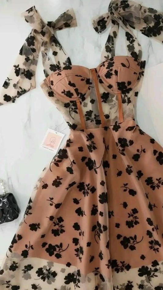 Vestido de fiesta corto de satén con tirantes finos, corte A, de gasa, para regreso a casa y cumpleaños GG3198