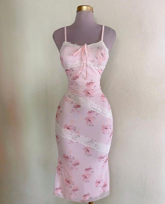 Vestido de fiesta corto de sirena con tirantes finos, de gasa y encaje floral, para regreso a casa y cumpleaños, GG3200
