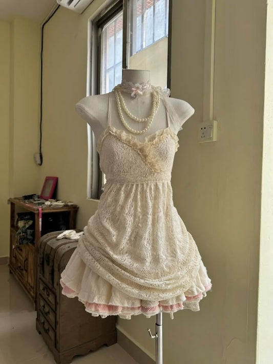 Vestido corto de satén con tirantes finos, corte A, encaje, para fiesta de bienvenida y cumpleaños, GG3249