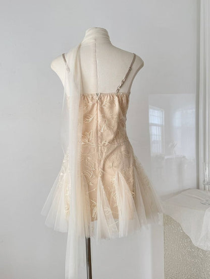 Vestido corto elegante de tul satinado con escote en A y tirantes finos, para fiesta de bienvenida y cumpleaños, GG3335