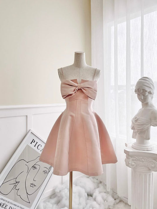 Vestido corto de satén con tirantes finos, corte A, para fiesta de graduación, de cumpleaños, GG3338