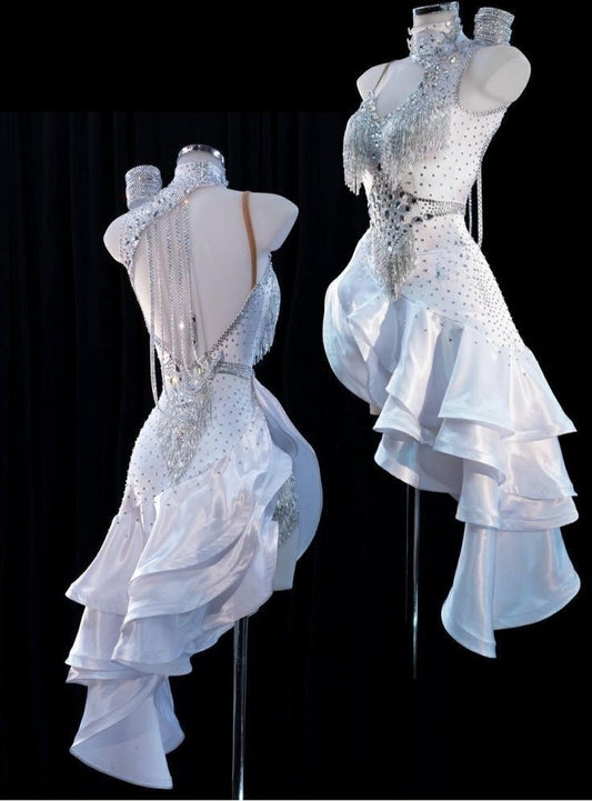 Impresionante vestido de fiesta corto de sirena con cuello halter, de satén, lentejuelas y cuentas, vestido de regreso a casa y vestido de cumpleaños GG3345