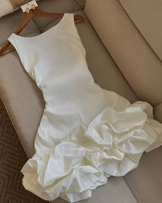 Simple Elegant A Line Satin Short Prom Dress,Homecoming Dress,Birthday Dress GG3367
