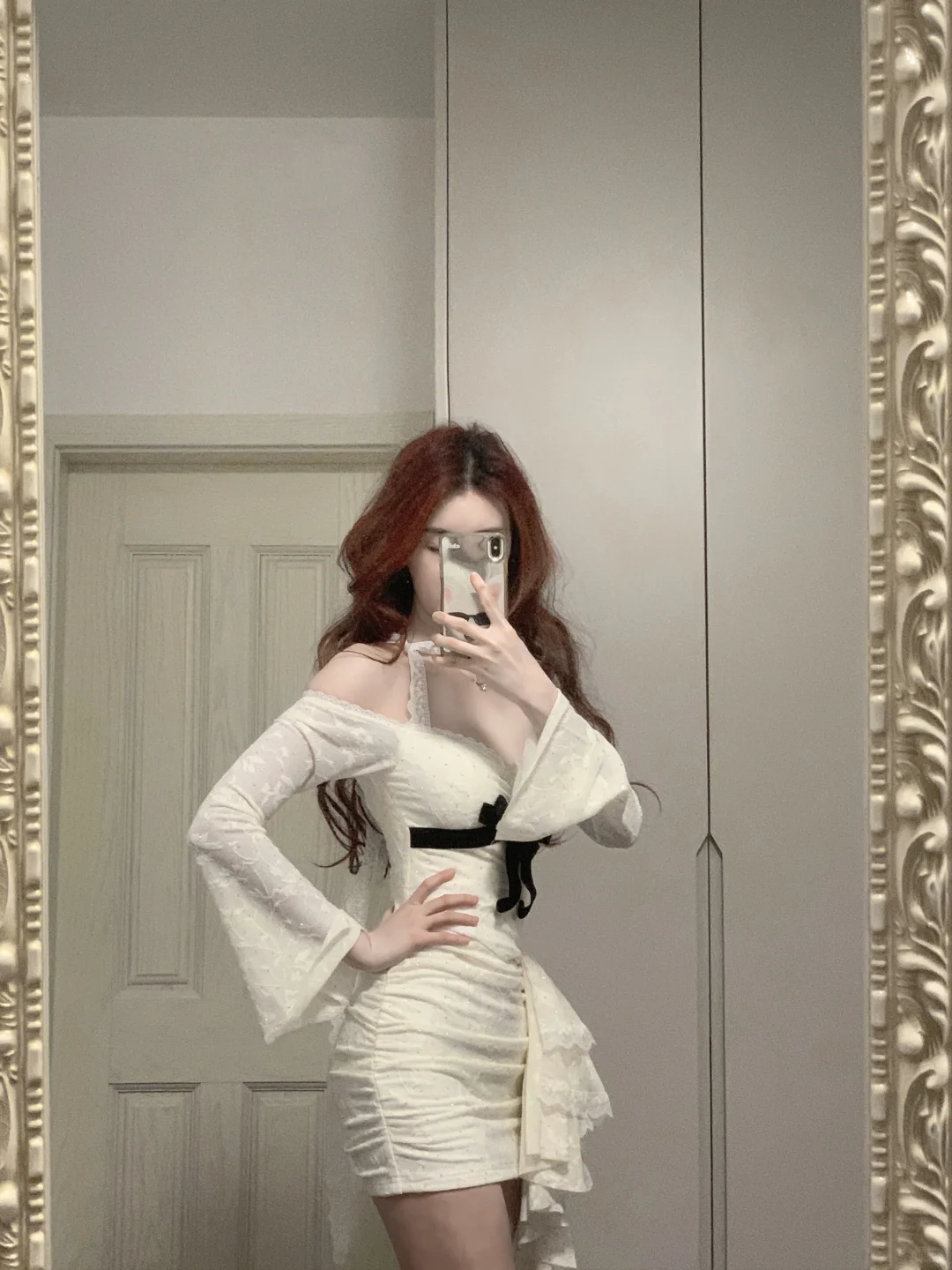 Vestido de fiesta corto de sirena con hombros descubiertos, encaje satinado, mangas largas, sexy, para regreso a casa y cumpleaños GG3376