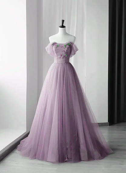 Elegante vestido de fiesta largo con hombros descubiertos y flores y cuentas, vestido de noche GG357