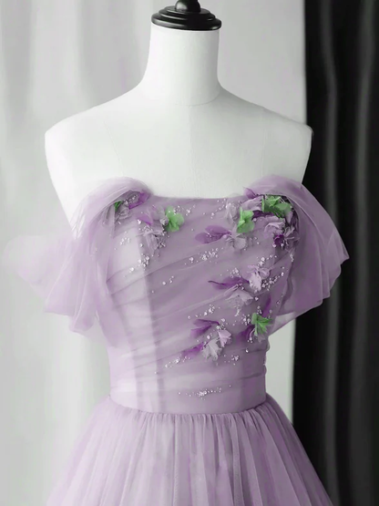 Elegante vestido de fiesta largo con hombros descubiertos y flores y cuentas, vestido de noche GG357