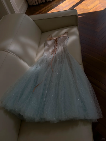 Vestido largo de fiesta, de noche y satén con lentejuelas y tirantes finos, corte A, brillante, GG3607