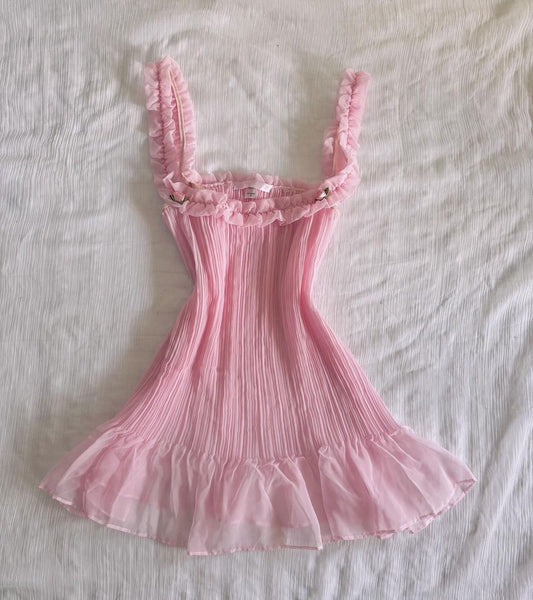 Cute A Line Spaghetti Straps Pink Chiffon Short Prom Dress,Homecoming Dress,16th Birthday Dress GG3648