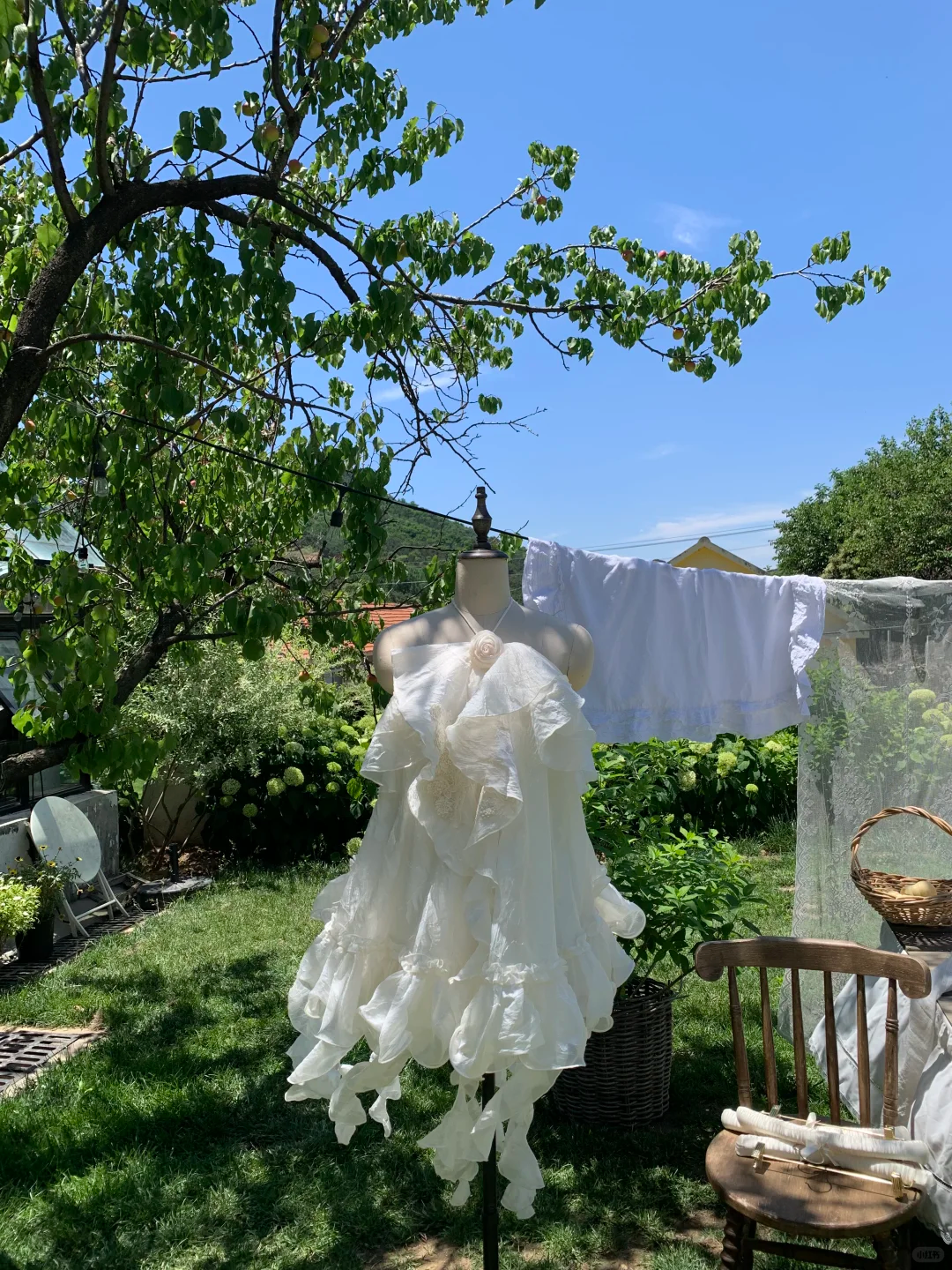 Vestido corto de fiesta de satén con cuello halter, de gasa y volantes, corte A, para cumpleaños de verano, GG3691