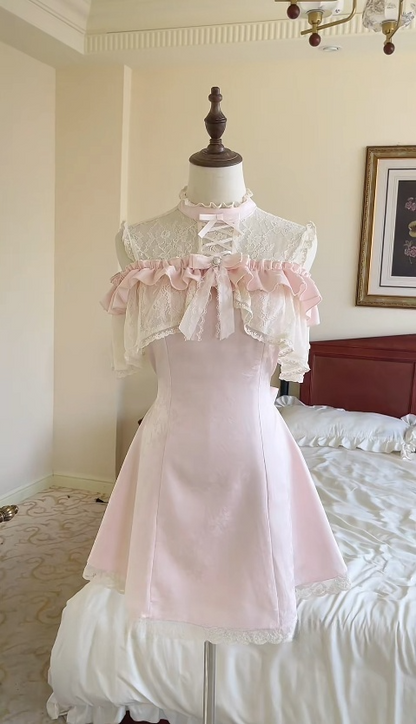 Vestido corto de satén con encaje y corte en A para quinceañeras, vestido de verano para cumpleaños GG3723