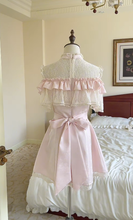 Vestido corto de satén con encaje y corte en A para quinceañeras, vestido de verano para cumpleaños GG3723
