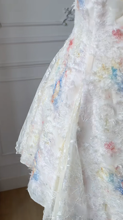 Impresionante vestido corto de fiesta con tirantes finos, tul, encaje y apliques de plumas, para celebrar 17 años en verano, GG3726