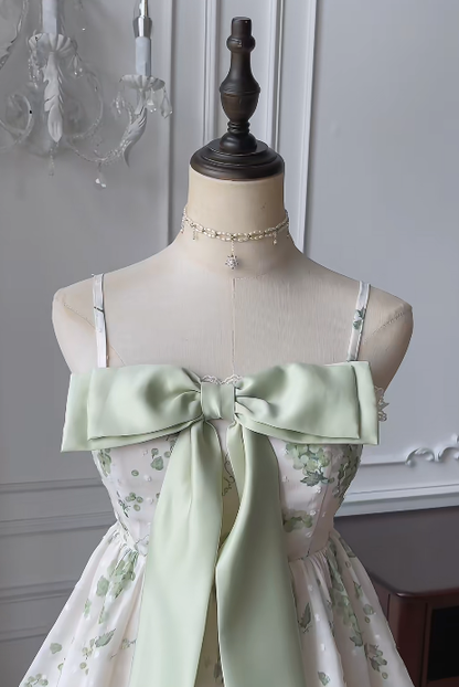 Vestido corto de satén con tirantes finos, corte A, estampado para fiesta de bienvenida, para verano, para 16.º cumpleaños, GG3730