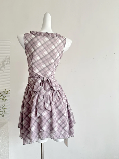 Vestido corto de gasa con volantes y escote en V, corte A, para fiesta de bienvenida, para cumpleaños número 18, GG3800