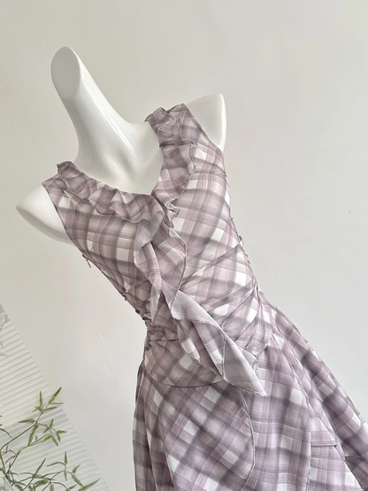 Vestido corto de gasa con volantes y escote en V, corte A, para fiesta de bienvenida, para cumpleaños número 18, GG3800