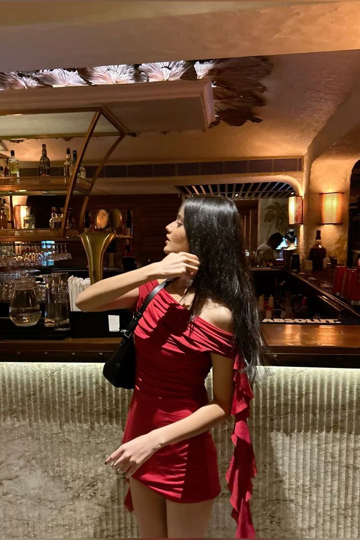 Vestido corto de fiesta de satén con volantes y hombros descubiertos, corte sirena burdeos, para 18 cumpleaños de verano, GG3840