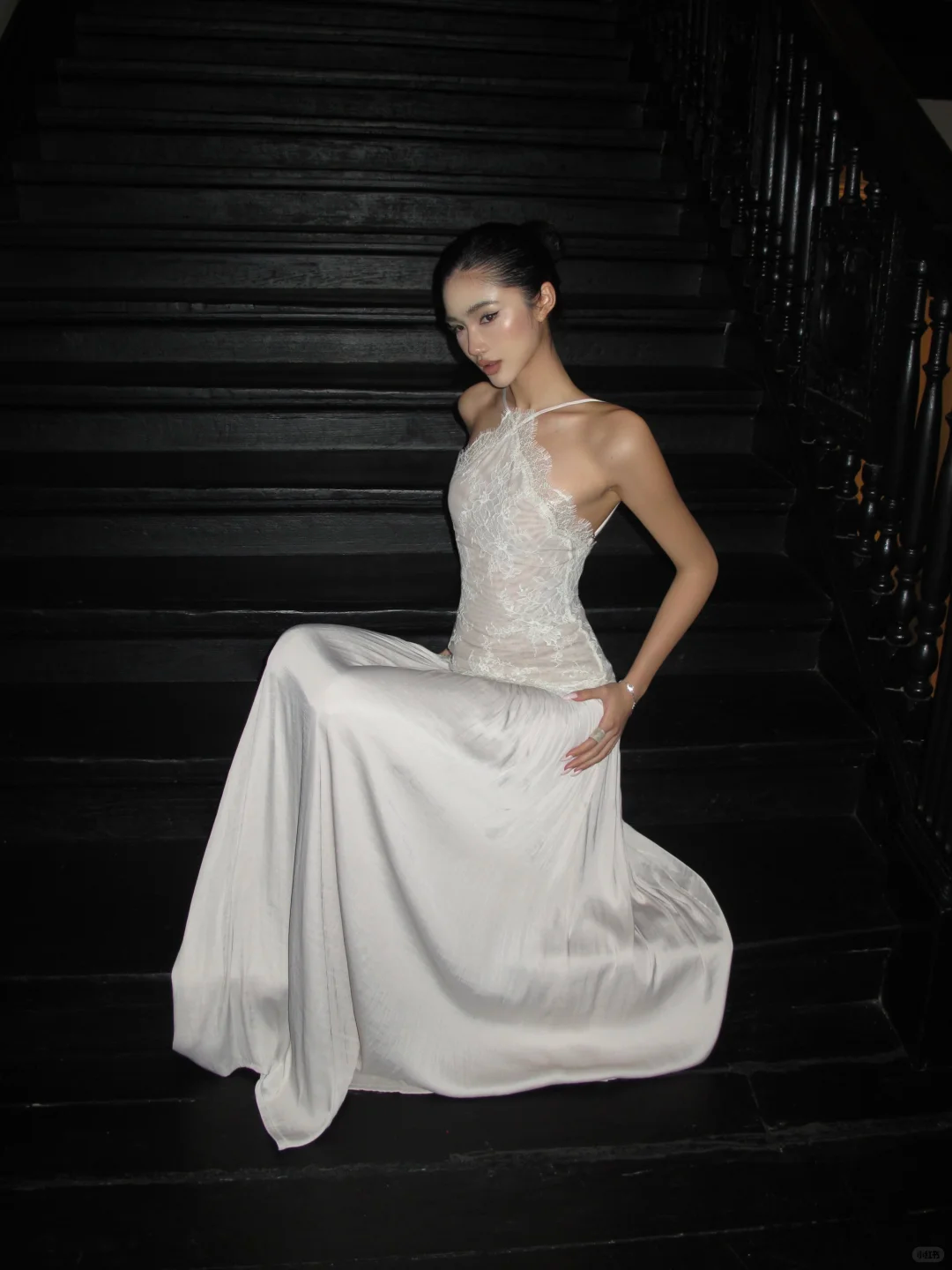 Hermoso vestido de fiesta largo de satén con escote halter y encaje, sin espalda, corte A, para graduación, noche, GG3852