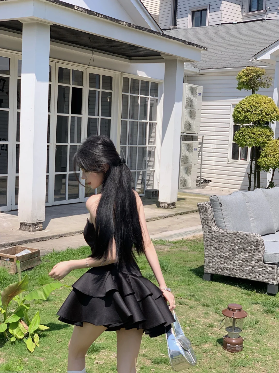 Vestido corto de satén negro sin tirantes, corte A, para fiesta de bienvenida, para verano, para 18 cumpleaños, GG3865