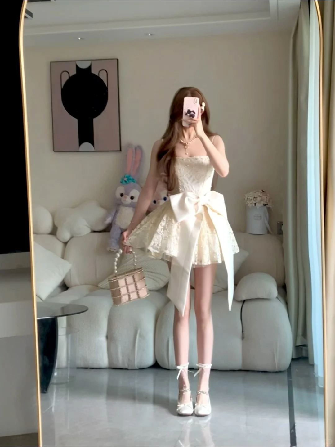 Vestido corto de fiesta con tirantes finos, encaje, cuentas y lazo, corte A, para 18 cumpleaños, verano, GG3902