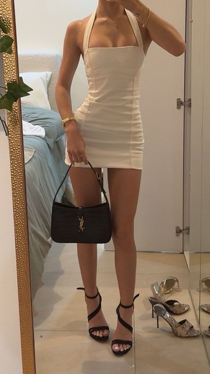 Vestido corto de satén con escote halter y corte sirena para fiesta de bienvenida, para verano, para 17.º cumpleaños, GG3918