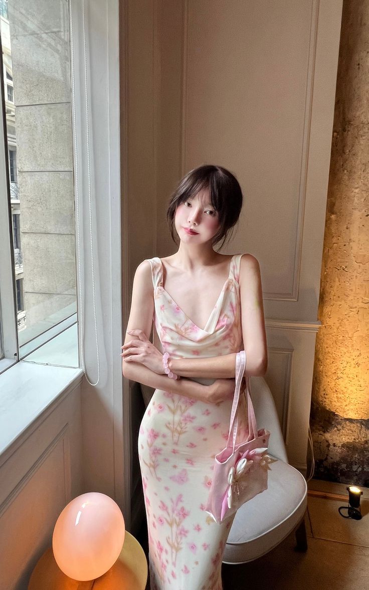 Vestido de fiesta largo de sirena con tirantes finos, satén, estampado floral, espalda descubierta, GG4018