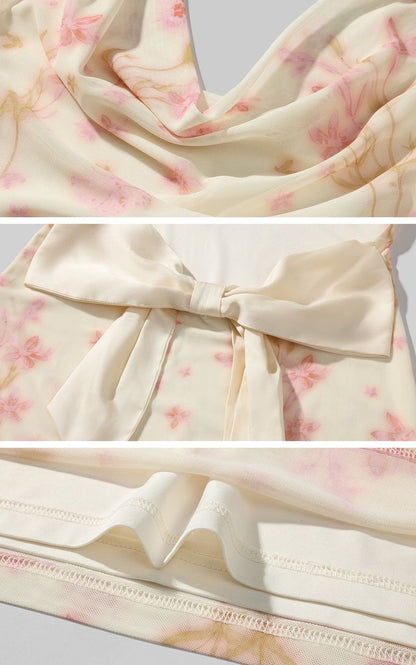 Vestido de fiesta largo de sirena con tirantes finos, satén, estampado floral, espalda descubierta, GG4018