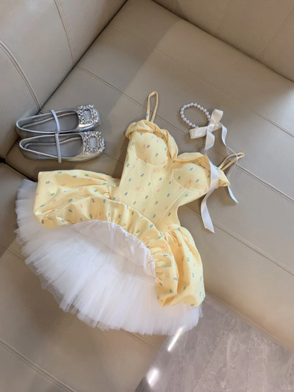 Vestido corto de fiesta con tirantes finos, corte A, satén y tul estampado, para 17.º cumpleaños, GG4116