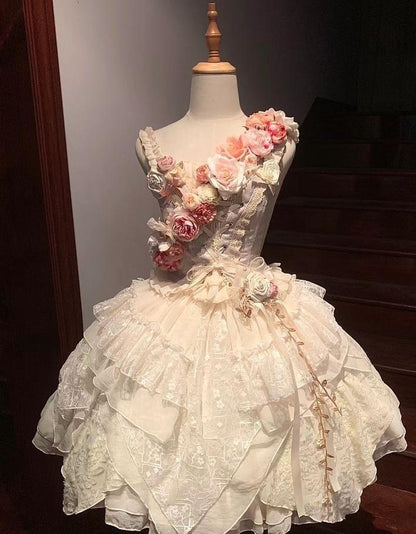 Impresionante vestido de fiesta para 18 años, con tirantes finos, satén, encaje floral, vestido corto para fiesta de bienvenida, vestido de cumpleaños de verano GG4125