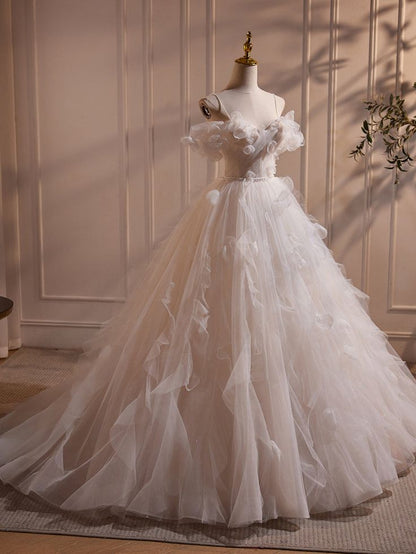 Vestido de fiesta largo de tul con hombros descubiertos y cuentas florales, vestido de novia y vestido de noche GG578