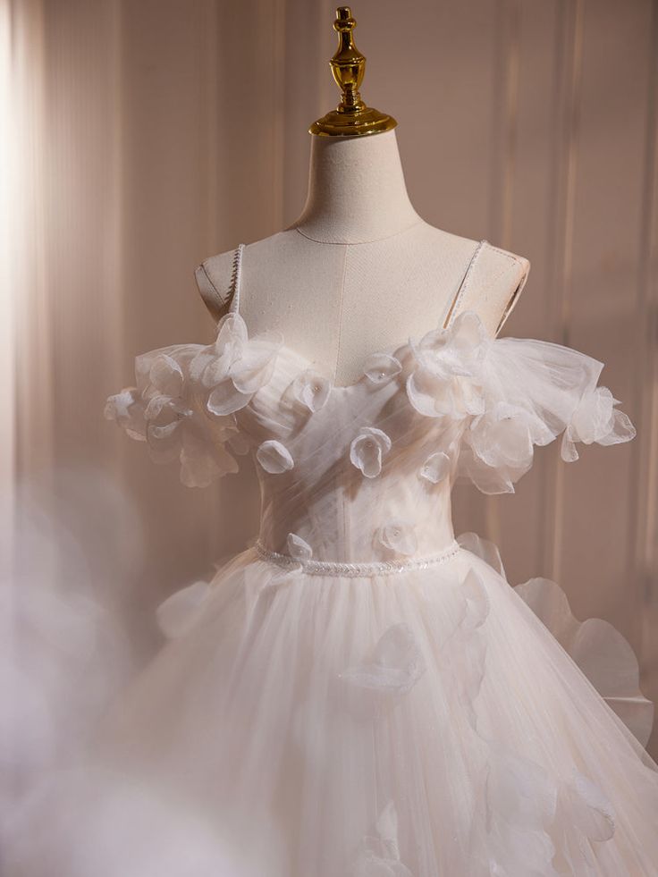 Vestido de fiesta largo de tul con hombros descubiertos y cuentas florales, vestido de novia y vestido de noche GG578