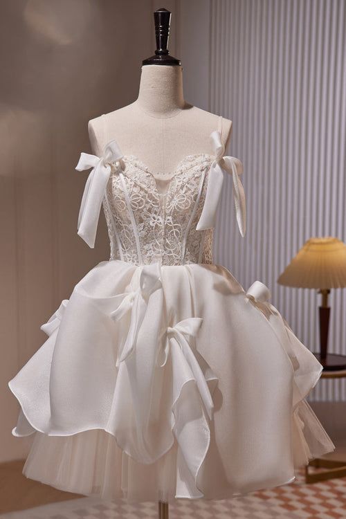 Vestido corto elegante de fiesta con tirantes finos, encaje y cuentas, corte en A, para regreso a casa y noche, GG591