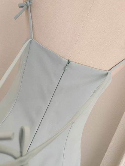 Vestido de fiesta corto de satén con tirantes finos y corte en A, elegante, para regreso a casa y noche, GG597